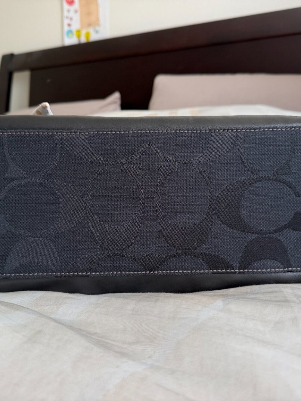 Coach Hamptons Legacy Madeleine Black Signature Canvas Tote Bag (Style: 11558) - Picture 6 of 12